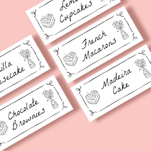 Simple Dessert Name Tags for Birthday or Baby Shower