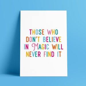 Roald Dahl Quote Print: Magic Believers, Kids Room Decor