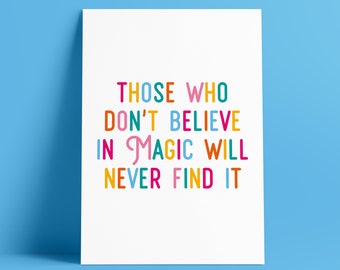 Roald Dahl Quote Print: Magic Believers, Kids Room Decor