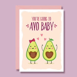 Avo Baby Card, New Baby Card, Funny Baby Card, Avocado Baby Card, Baby Shower Card, Greeting Card, Funny Pun, Pregnancy Card, New Parents