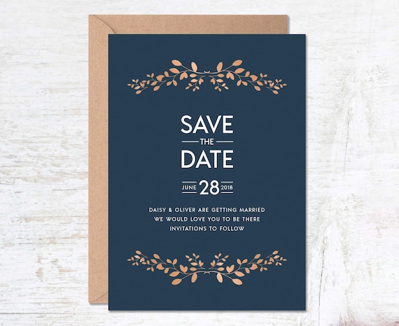 navy save the date save the date template save the date etsy