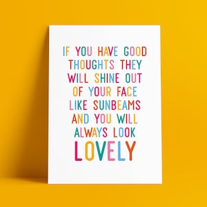 Roald Dahl &#39;Sunbeams&#39; Print: Nursery Wall Art