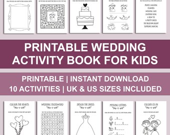 Printable Wedding Activity Book Digital Download Kids Wedding Favours ...