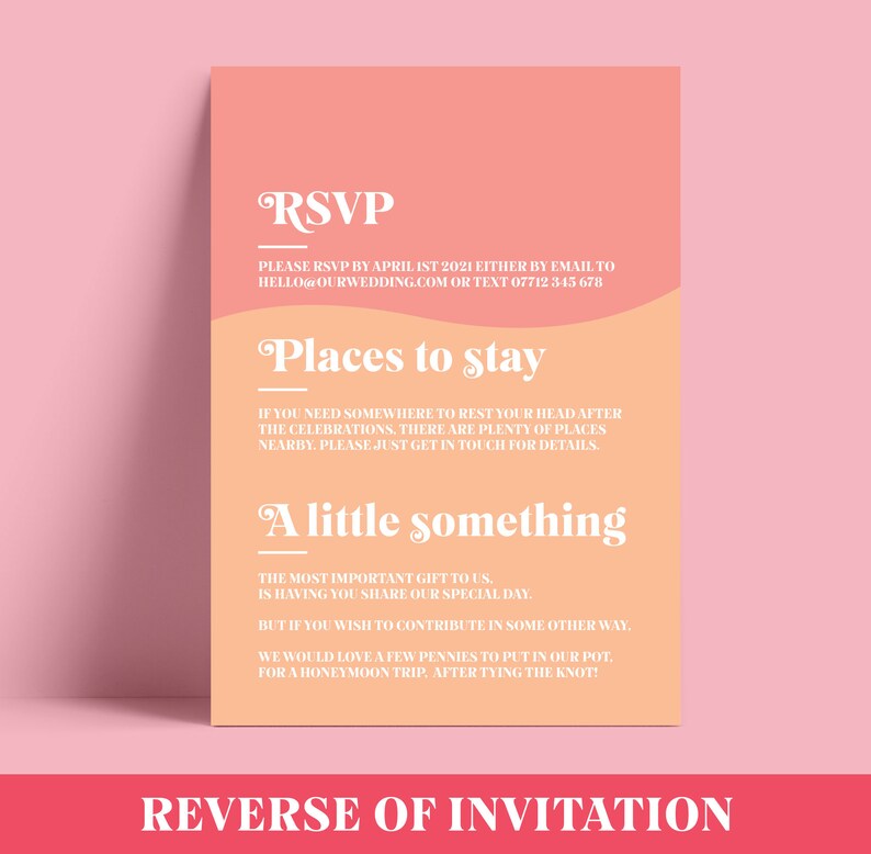 70s Wedding Invitation Retro Wedding Invitation 1970s - Etsy UK