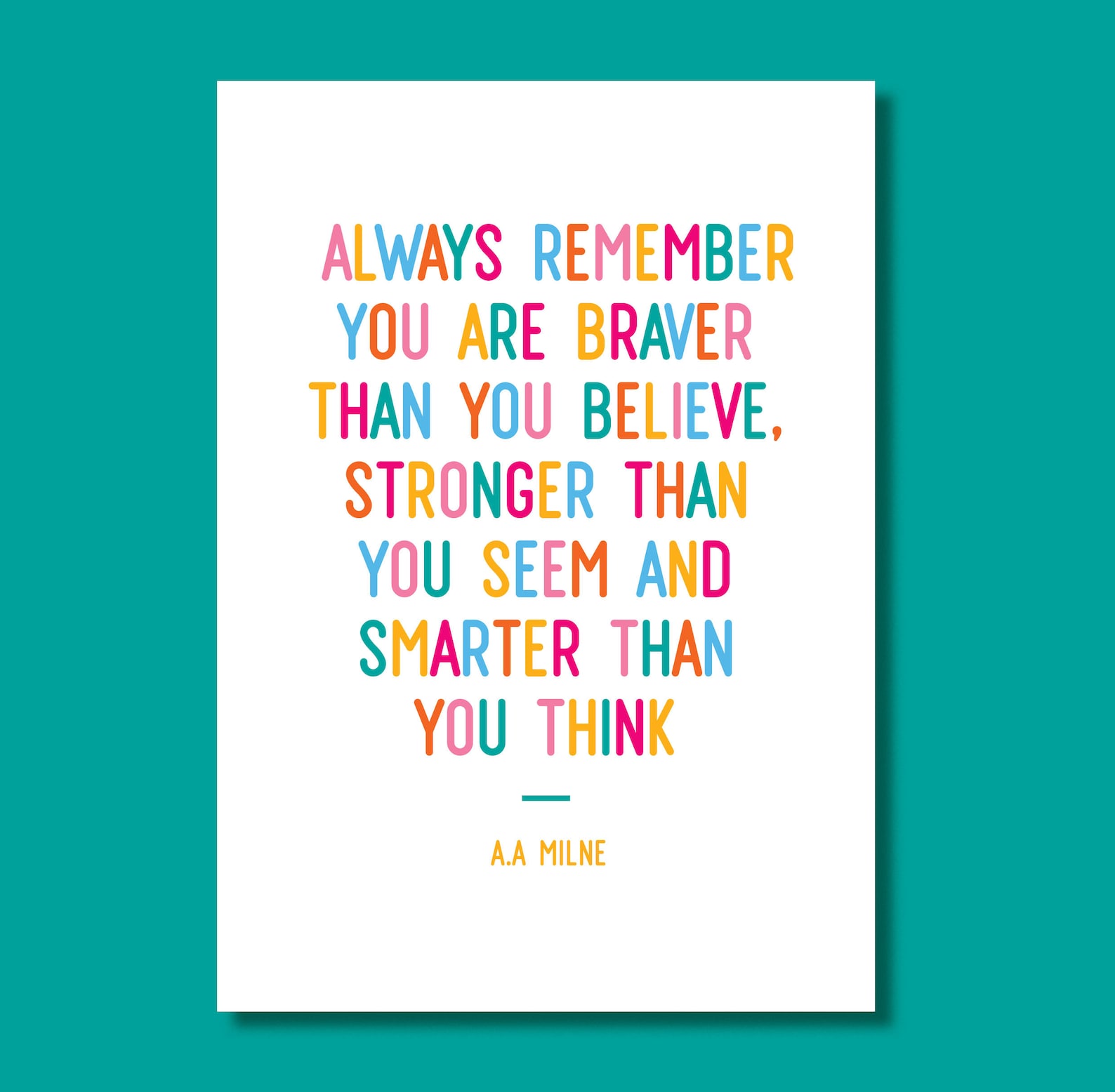 A A Milne Print Winnie the Pooh Quote You Are Braver Than - Etsy UK
