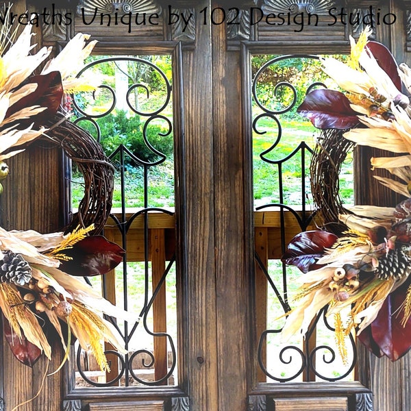 Double Front Door Wreaths Etsy