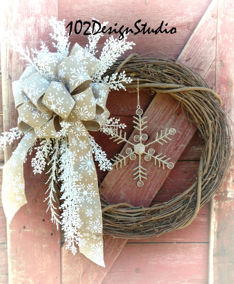Winter Wreath Christmas Wreath Elegant Winter Wreath Natural Country Wreath SALE Winter Star Wreath Winter Star Swag Star Chic Wreath