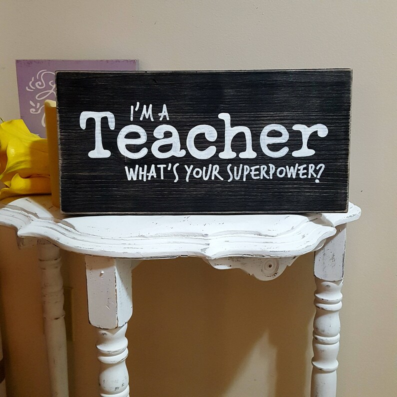 Teacher School Handwritten Chalkboard Wall Art Wood Art | Etsy