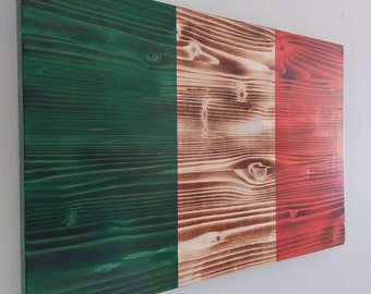 Bandera irlandesa carbonizada hecha a mano: decoración de pared única de Irlanda