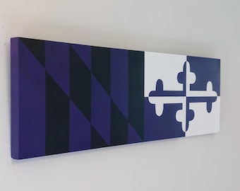 Decoración artística con bandera de madera de los Ravens de Maryland