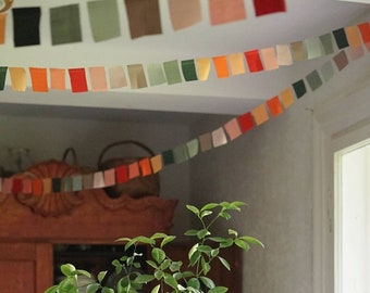 10m Pfirsichfarbene Wimpelkette aus recycelten Stoffresten