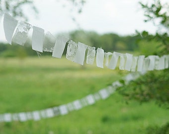 10 meters White Event fabric scrap garland