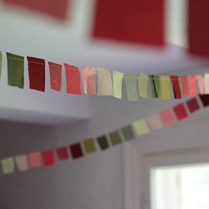 10m Rose fabric upcycled scrap bunting image 1