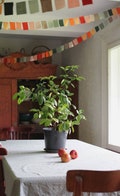 10m Peach upcycled fabric scrap bunting product logo