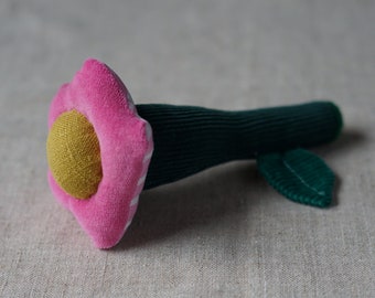 Baby rattle Flower (bright pink)