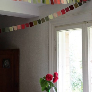 10m Rose fabric upcycled scrap bunting image 3