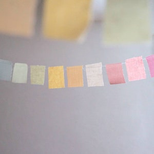 10 metres Watercolor fabric scrap garland image 1