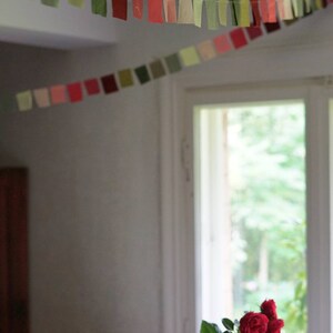 10m Rose fabric upcycled scrap bunting image 2