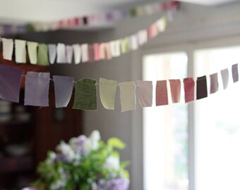 10 meters Lilac fabric scrap garland