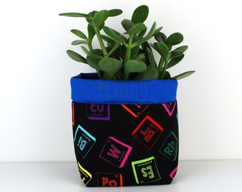 Periodic Table Fabric Plant Pot Cover, Science Gift