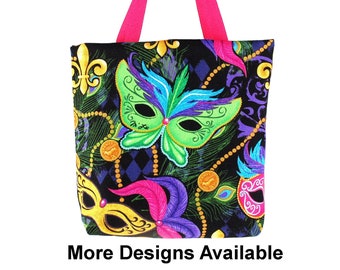 Mardi Gras Fabric Gift Bag, Mardi Gras Masks, Choose From 2 Different Designs