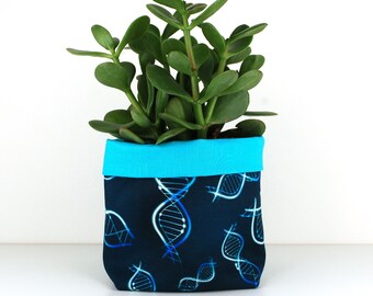DNA Fabric Plant Pot Cover, Science Planter, Teacher Gift