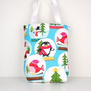 Christmas Fabric Gift Bag, Small Christmas Goody Bag, Choose From 6 Different Designs image 2