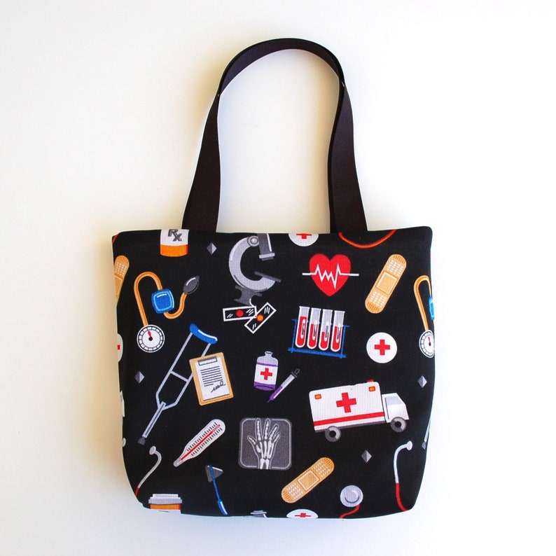 Medical Theme Science Fabric Gift Bag, Nurse Appreciation Gift, Medical