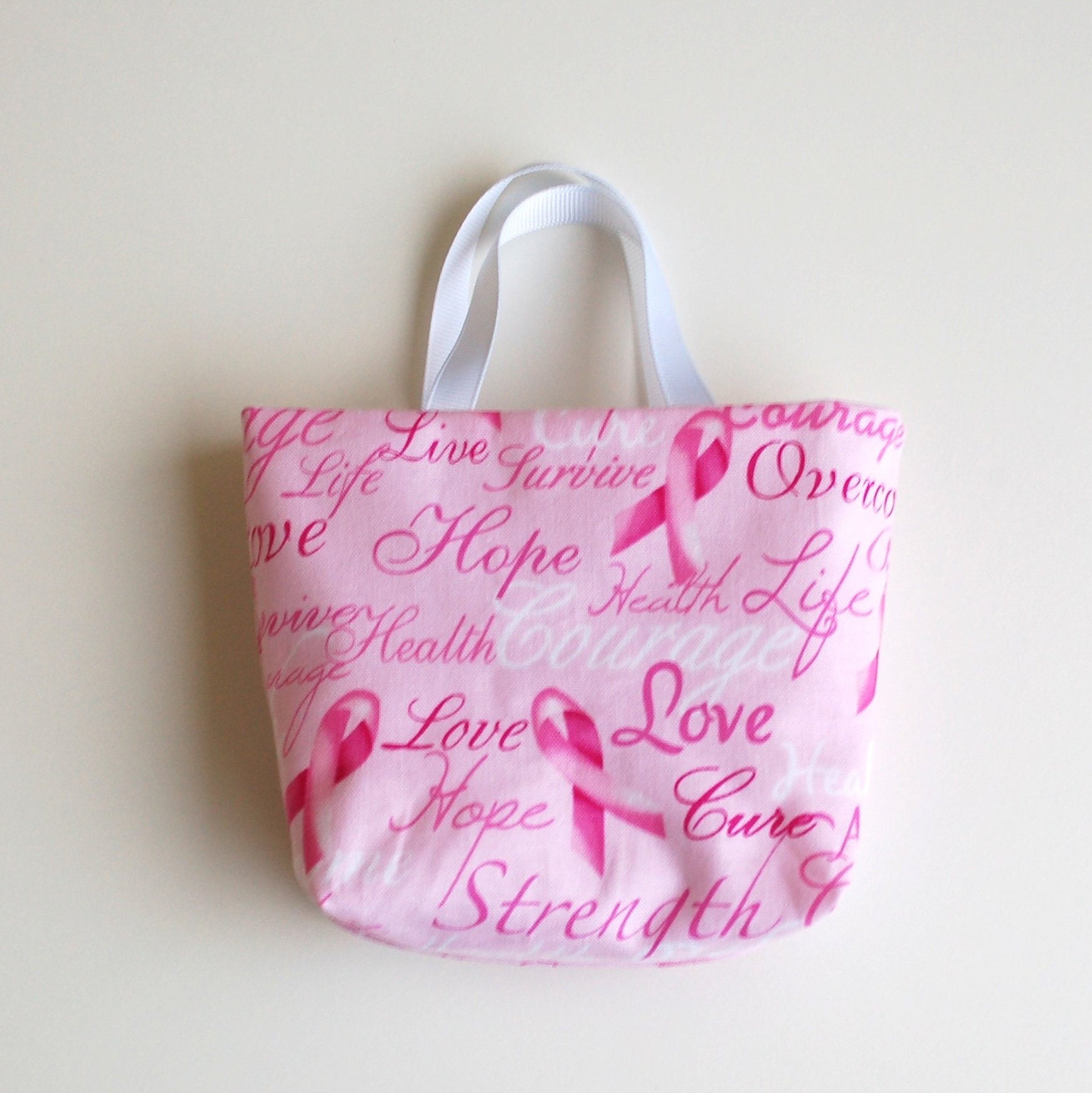 Cancer Awareness Fabric Gift Bag Breast Cancer Support Pink Etsy