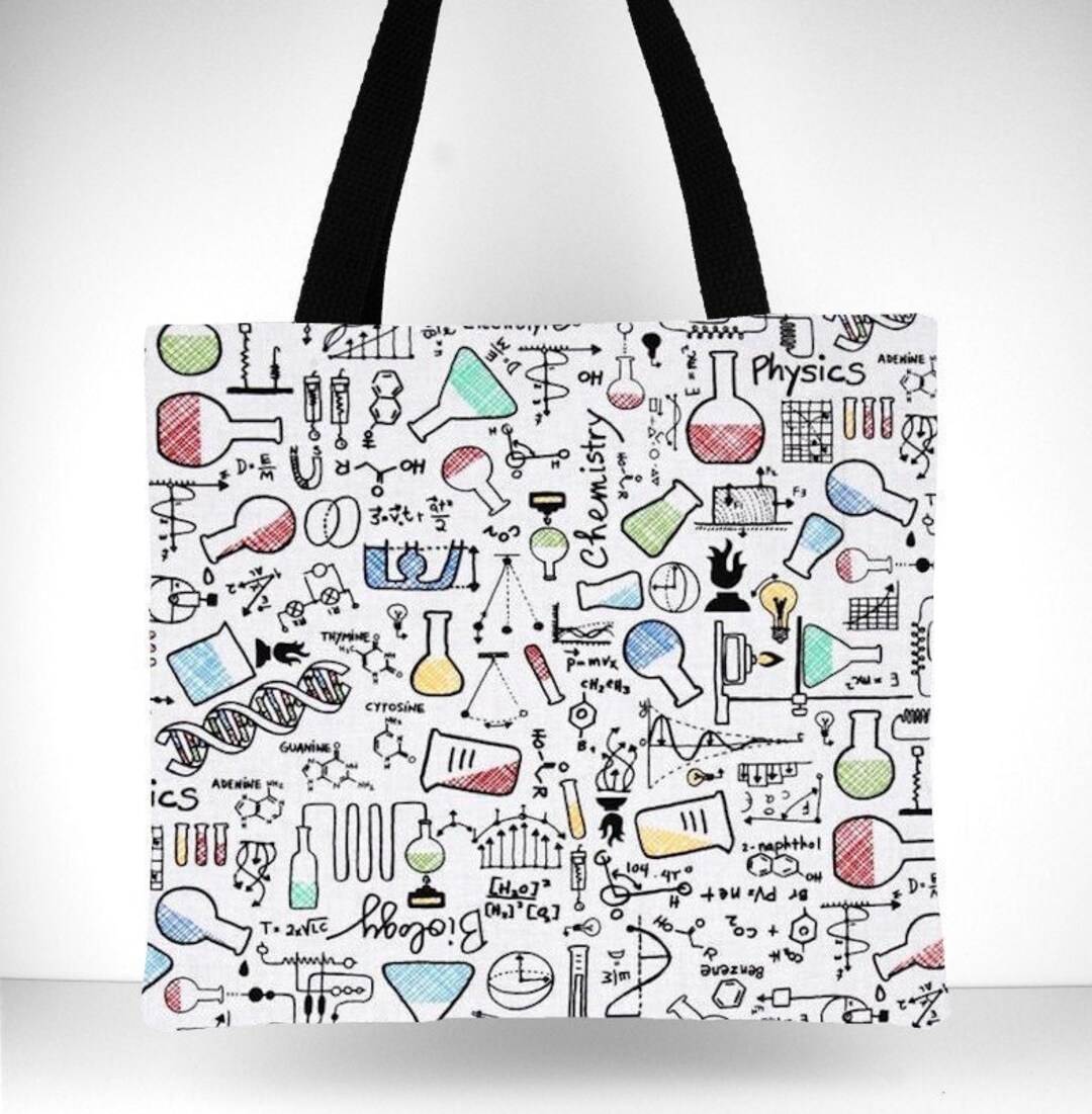 Science Tote Bag, Biology, Chemistry, Physics on White - Etsy