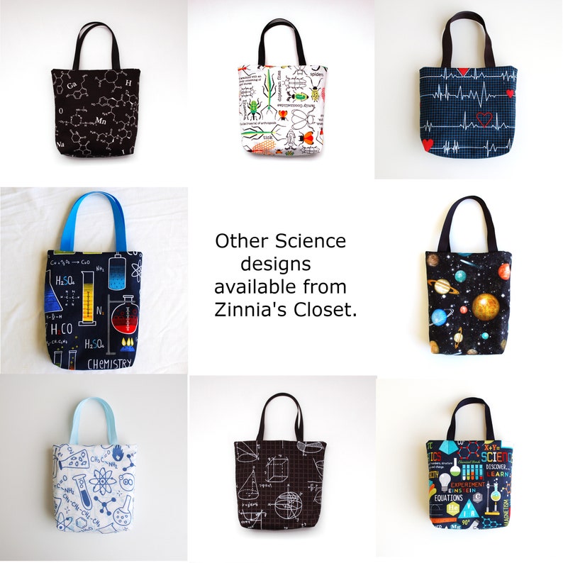 Set of 15 Science Fabric Gift Bags, Science Party Favor Bags, Chemistry