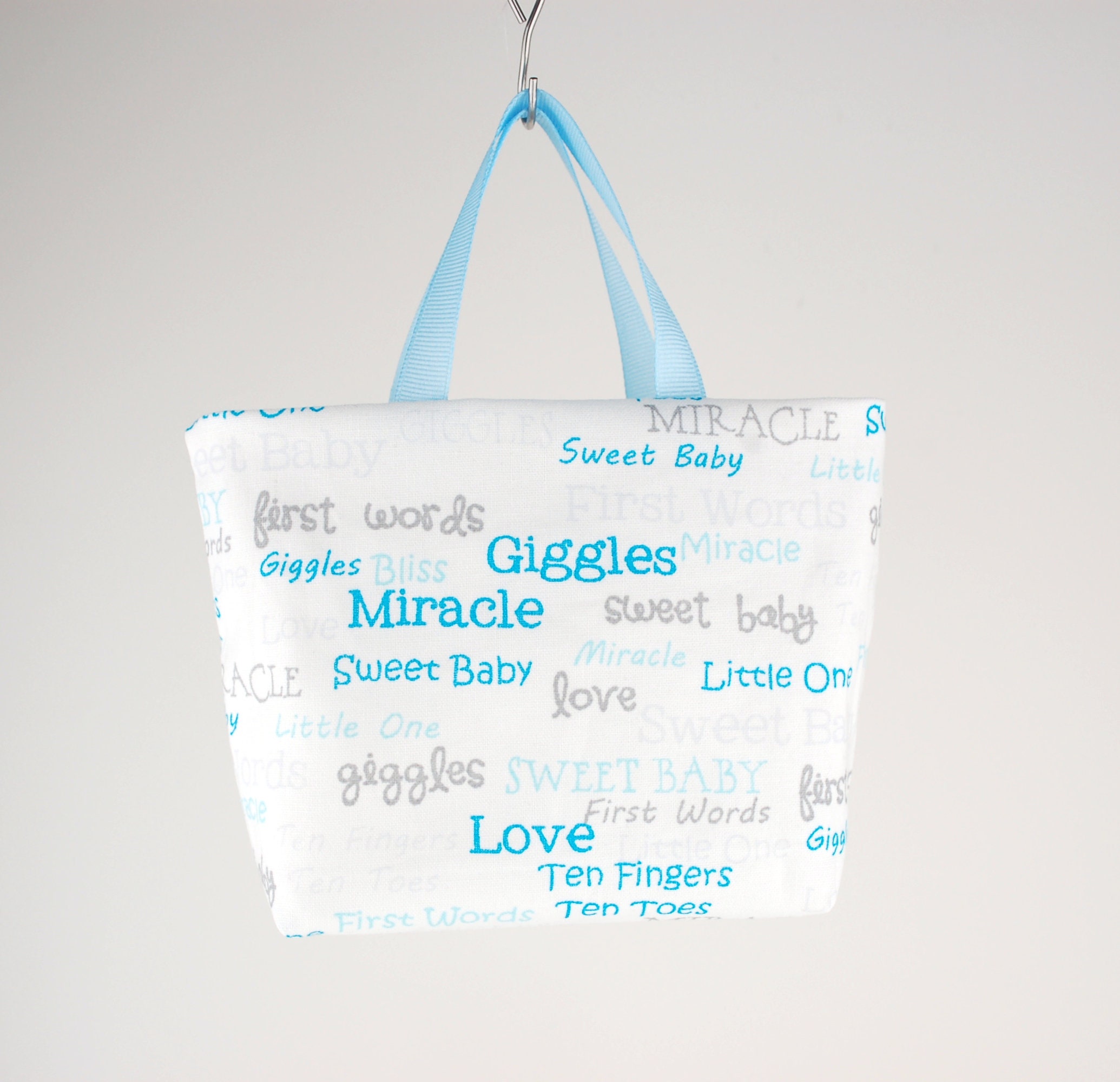 Baby Boy Fabric Gift Bag Baby Shower Favor Bag Words on Etsy