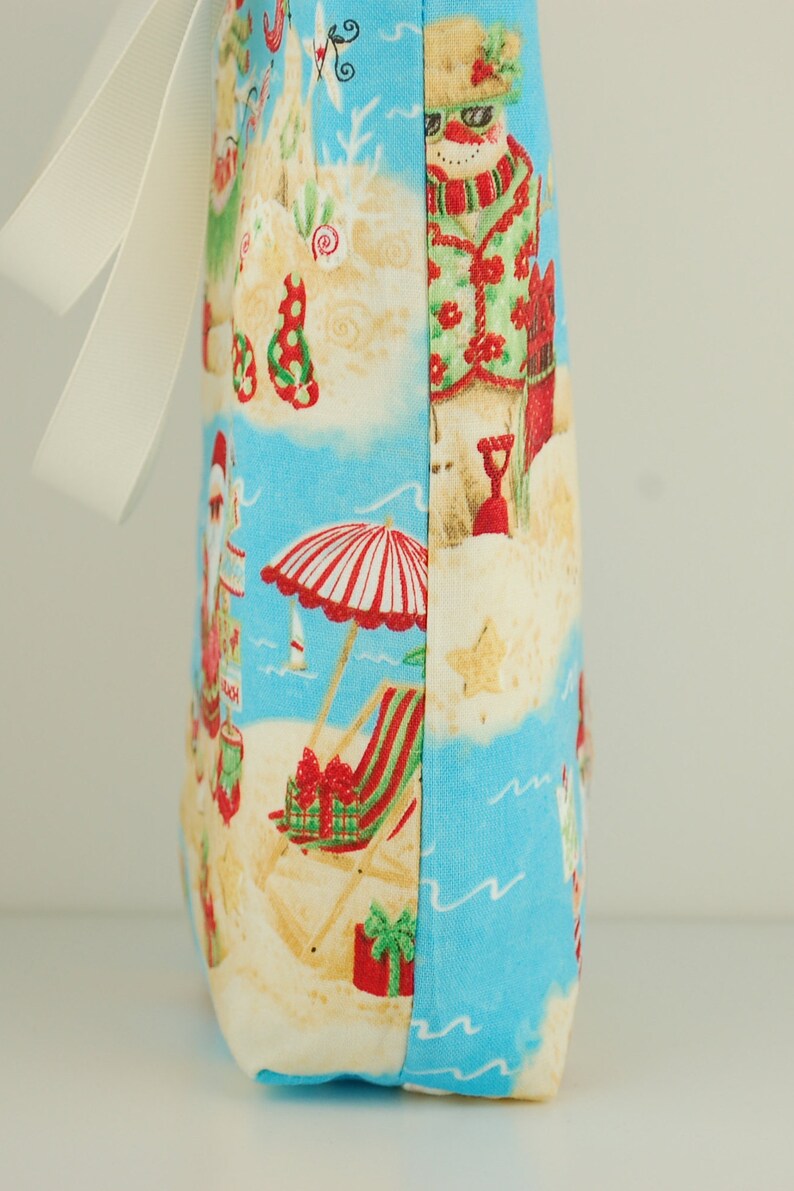 Christmas Fabric Gift Bag, Small Christmas Goody Bag, Choose From 6 Different Designs image 7