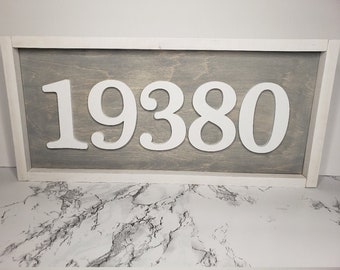 Zip Code Sign, 3D Zip Code, Zip Code Shelf Sitter, Farmhouse Sign, Address Sign, Home Town Sign, Farmhouse Decor