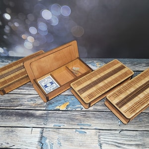 Cribbage Board, Cribbage Board with Storage, Custom Cribbage Board, Wooden Cribbage Board, Personalized Cribbage Board, Family Game Night