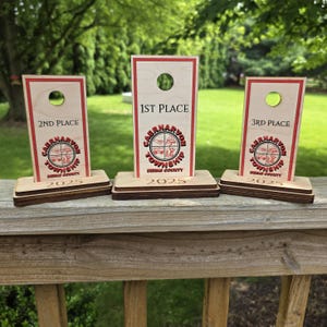 Custom Wooden Cornhole Tournament Trophy: 1st, 2nd, 3rd Place Awards for Championship Games