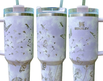 Butterfly Stanley, **FREE KEYCHAIN**,Dragonfly Stanley, Engraved 40 oz Tumbler, Stanley Sprinkle Kindness, Quencher H2.0, Personalized