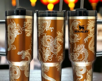 Dragon Tumbler, Dragon Wrap, Stanley Engraved Tumbler, Personalized