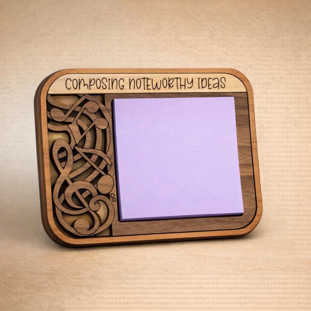 Music Lover Gift | Music Sticky Note Holder | Composing Noteworthy ...