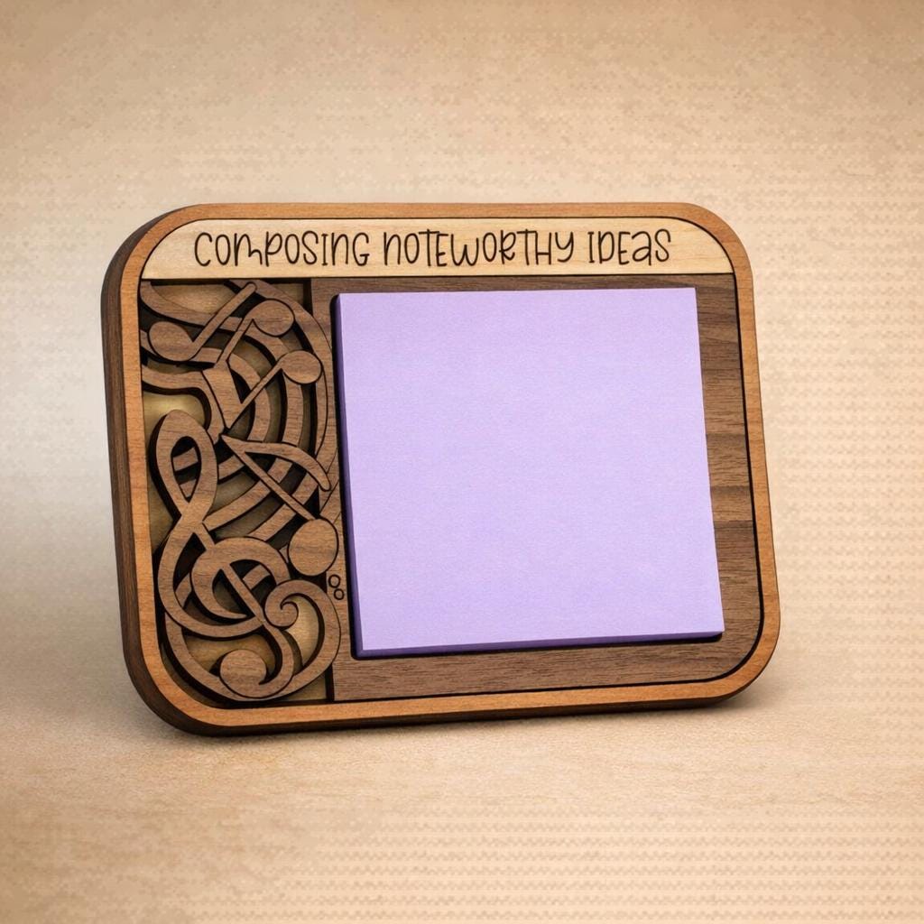 Music Lover Gift | Music Sticky Note Holder | Composing Noteworthy ...