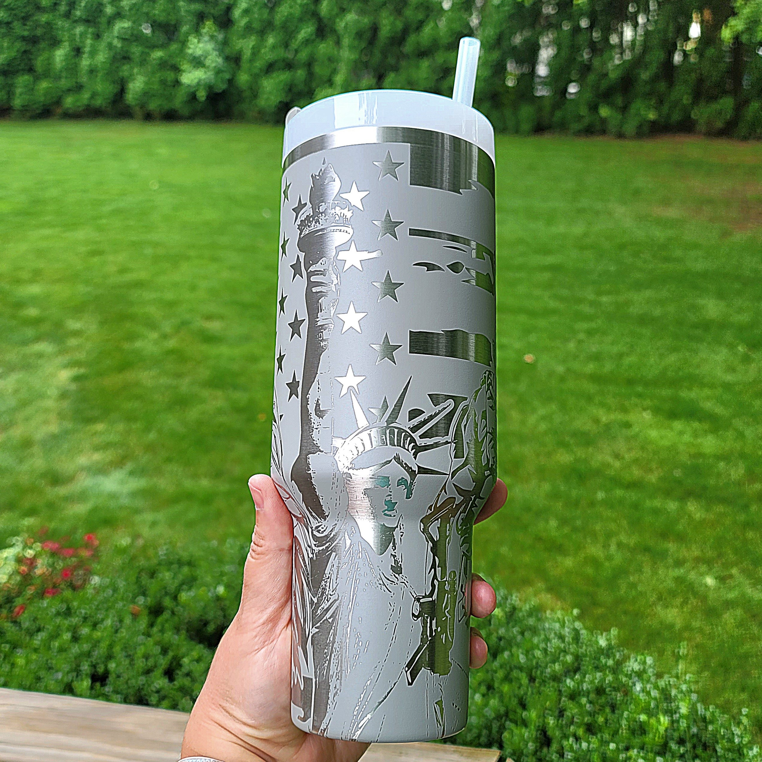 Patriot Liberty Tumbler, Military Engraved Stanley, Liberty Design