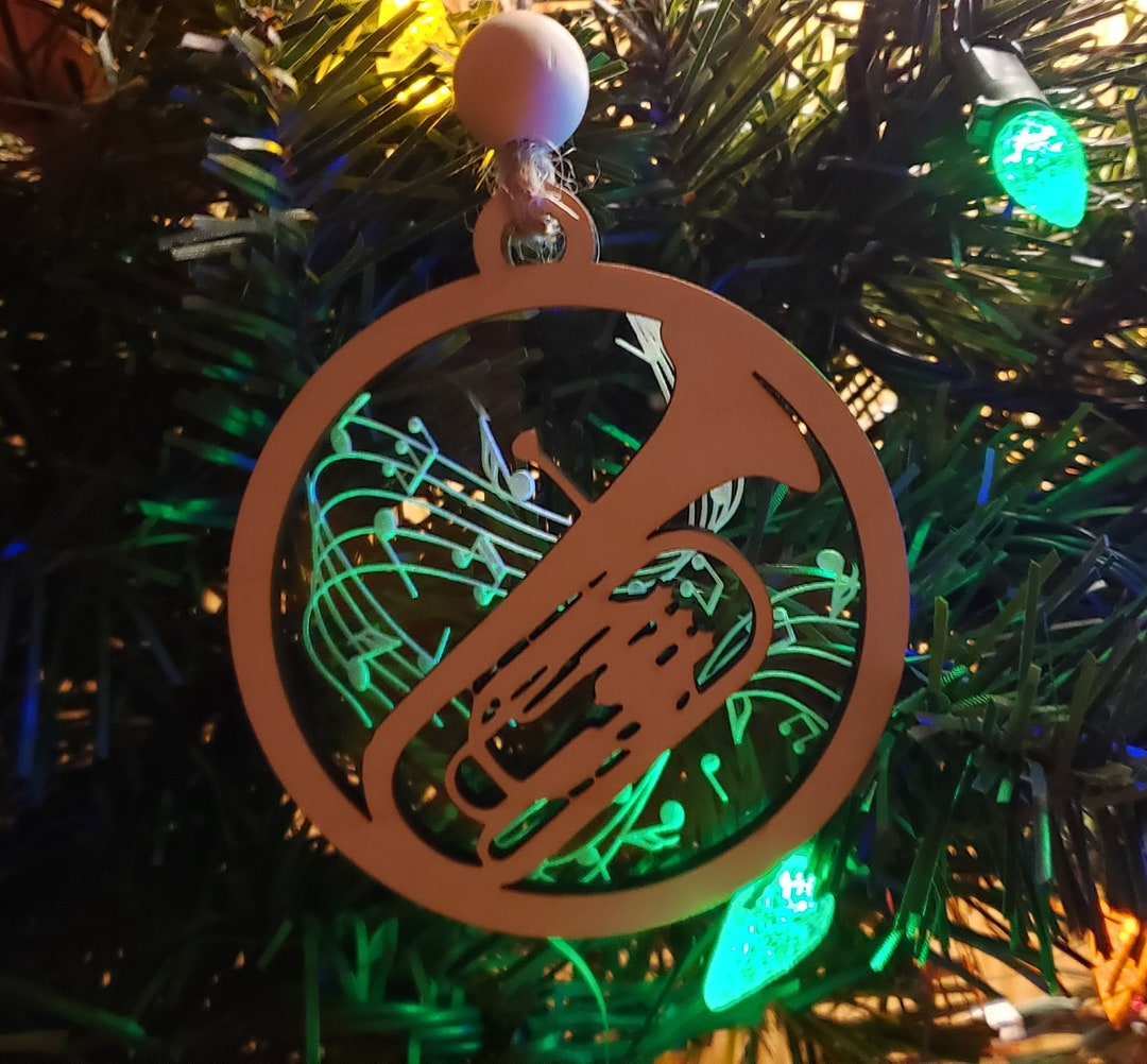 Layered Euphonium Ornament With Flowing Music Personalized Etsy