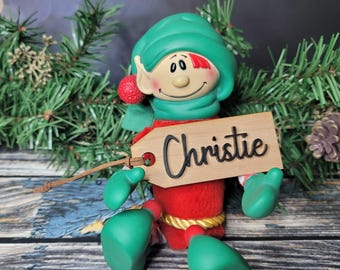 Medias de madera personalizadas hechas a mano Etiquetas: Adornos navideños personalizados para la decoración de la chimenea familiar