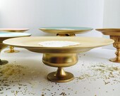 Wedding Cake Stand Pale Yellow and Gold 10 1 4 quot dia. Handmade