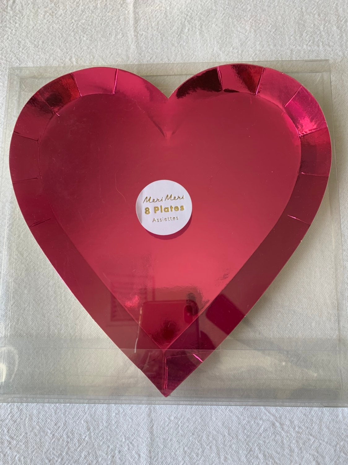 Meri Meri Metalic Pink Heart Shaped Paper Plates 8 Count Etsy