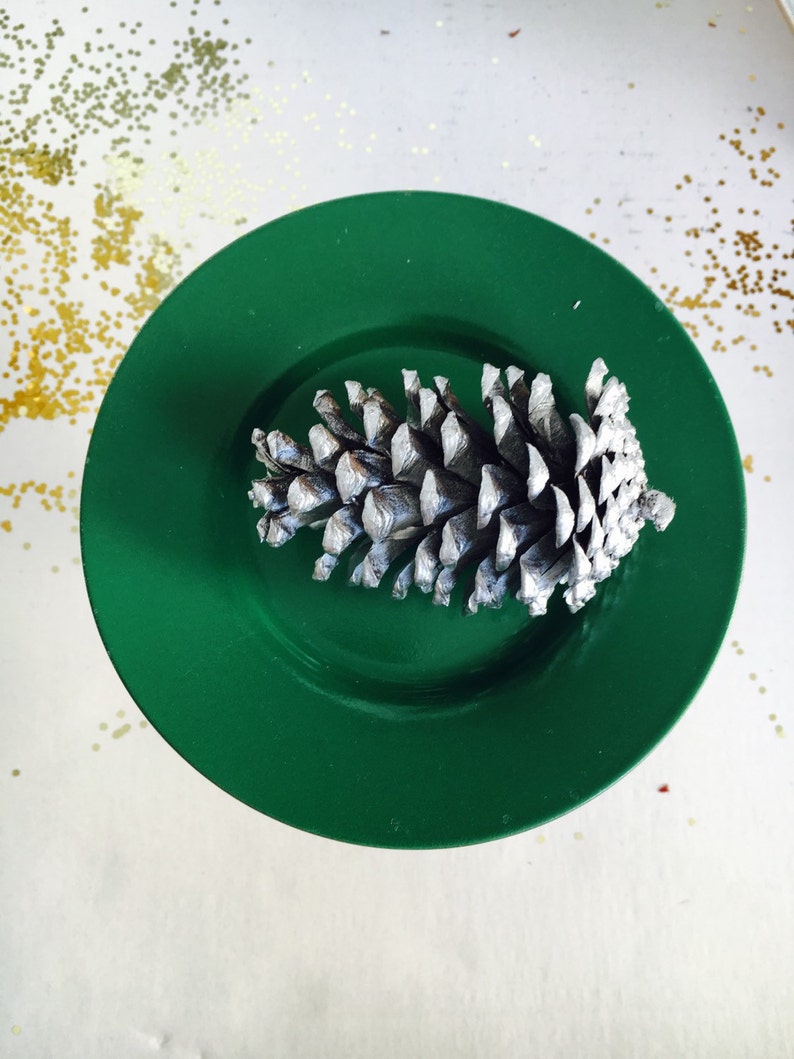 Handmade Wedding Cake Stand in Winter Green and Gold 6 18 dia