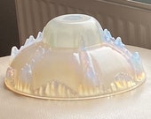 French Glass Lampshade Pendant Lampshade Opaline Glass Light Shade Opalescent Glass Vintage Lampshade Fire Opal Effect Icicle Effect