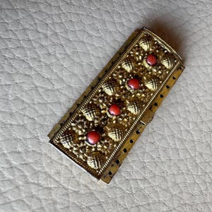 Antique Coral Clasp Victorian Coral Ribbon Clasp  Antique Choker Clasp Coral Victorian Antique Jewelry Findings Red Coral Clasp 1890s