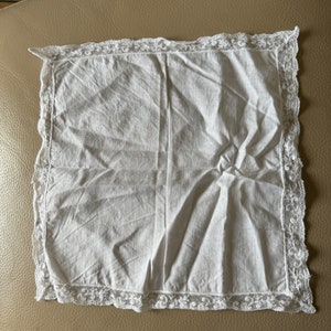 Antique Tambour Lace Handkerchief - 1920s French Cotton Hanky