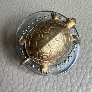 jaren 1940 broche Lucite broche schildpad broche gesneden stalen broche Vintage broche retro pin Vintage Lucite sieraden jaren 1930 sieraden Tortoise pin
